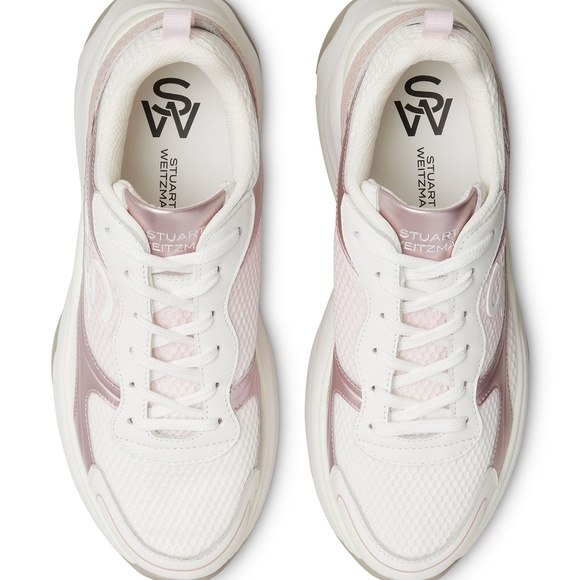 Stuart Weitzman SW TRAINER WHITE/PINK - Picture 2 of 10